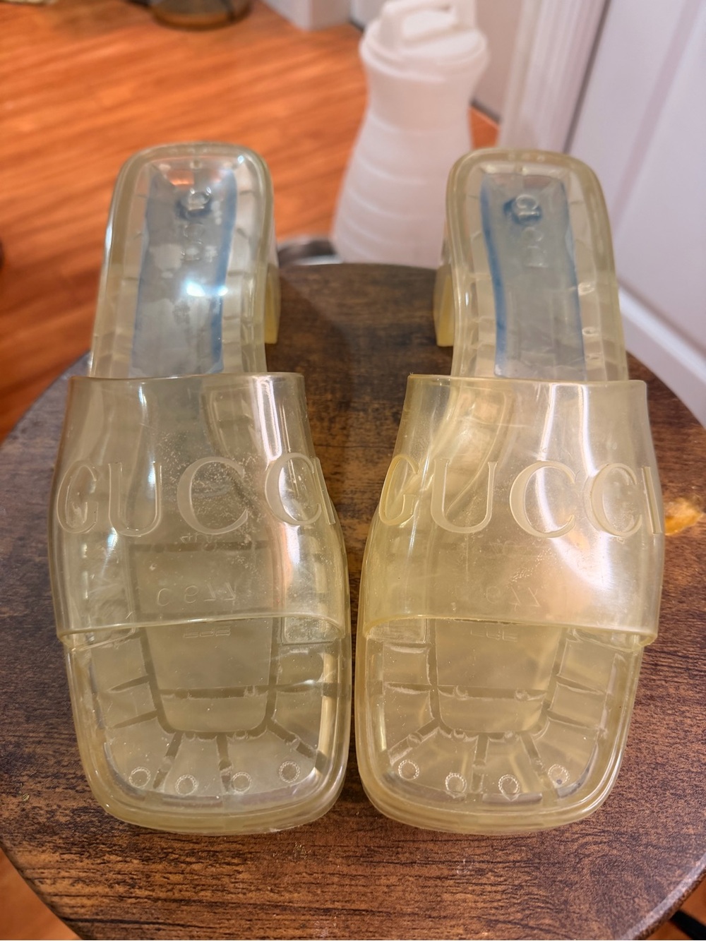 Gucci Translucent Yellow Jelly Slide Mules